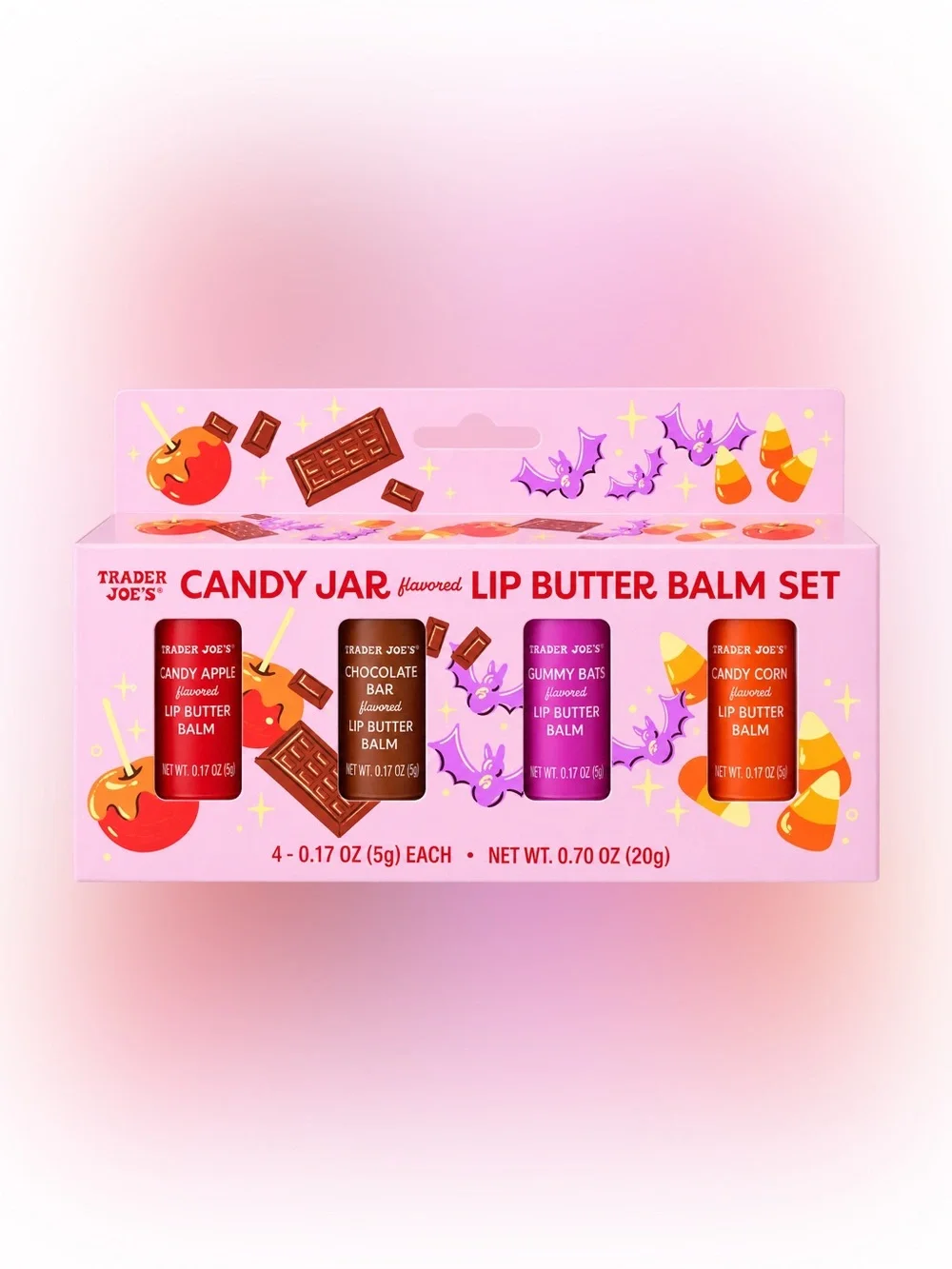 Trader Joe’s Candy Jar Flavored Lip Butter Balm Set 4 Pack Limited Edition New